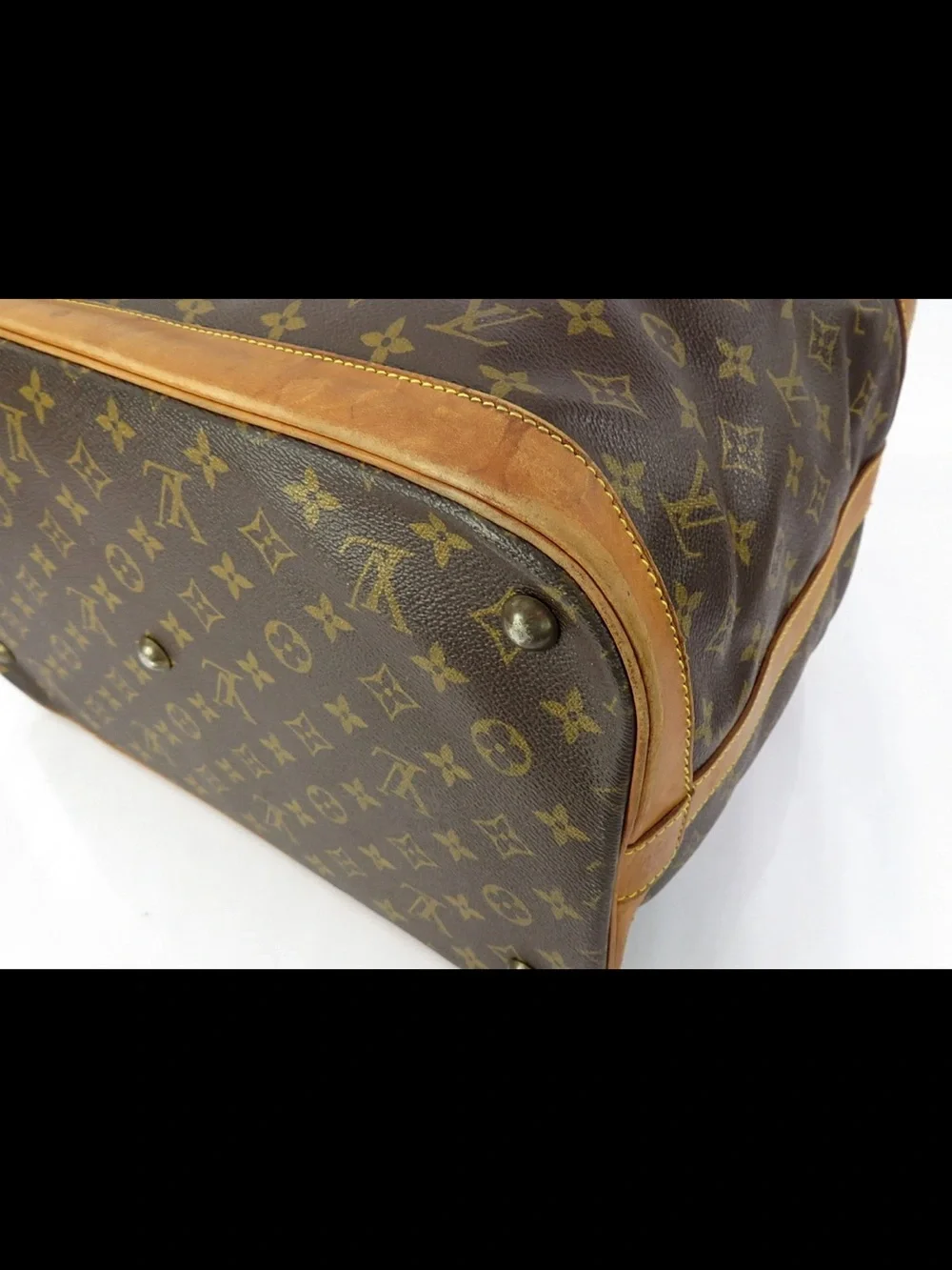 Louis Vuitton Monogram Canvas Tote with Tan Leather Trim